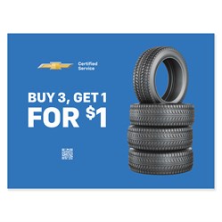 8 x 6  Certified Service Chevy Tire Promotion - Buy 3 Get 1 for $1 Tension Graphic Insert